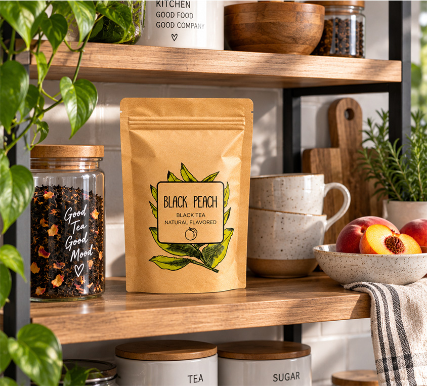 Black Peach Leo Tea – czarna herbata o intensywnym brzoskwiniowym charakterze w doypacku